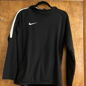 Nike Light-Weight Hoodie, Small, Black with White stripe